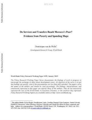 Do services and transfers reach Morocco's poor? Evidence from poverty and spending maps