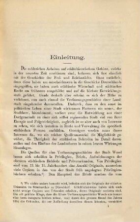 Verfassungsgeschichte Wesels bis zum Anfang des XIV. Jahrhunderts