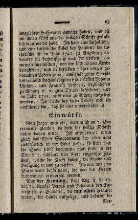 Einwürfe.