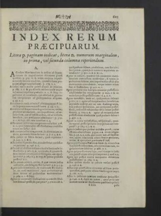 Index rerum praecipuarum.