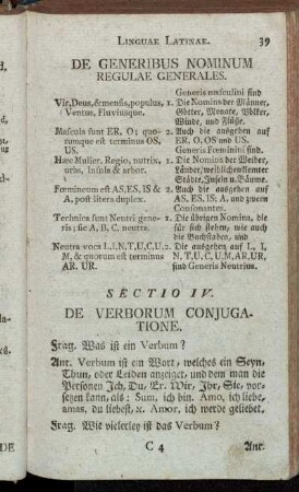 Sectio IV. De verborum conjugatione.