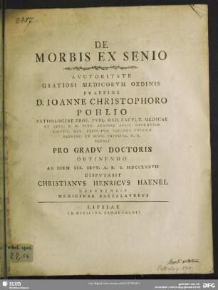 De Morbis Ex Senio