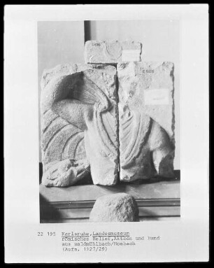 römisches Relief, Aktäon und Hund aus Waldmühlbach/Mosbach