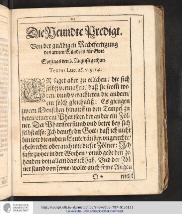 Die Neundte Predigt