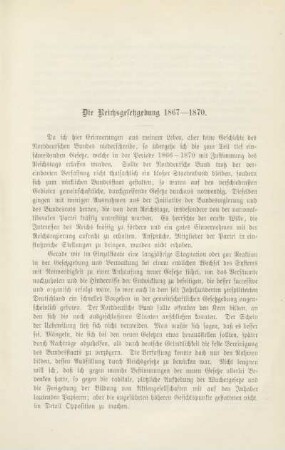 Die Reichsgesetzgebung 1867-1870