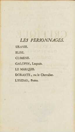 Les Personnages.