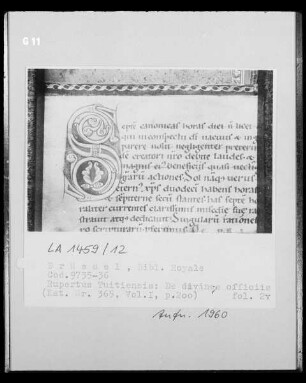 Ms 9735-36, Rupertus Tuitiensis: De divines officiis, fol. 2v