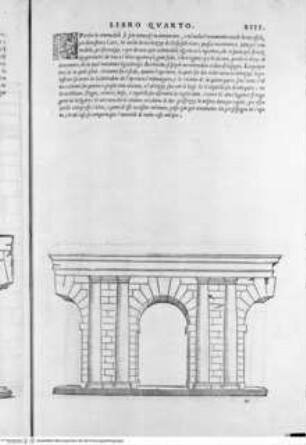 Regole generali di architettura di Sabastiano Serlio bolognese sopra le cinque maniere degli edifici, ... (4. Buch), Folio XIII: Tor, Ansicht