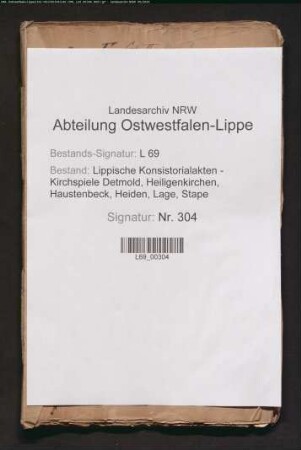 Anlegung einer Schule auf dem Dören oder zu Augustdorf [siehe auch Nr. 295]