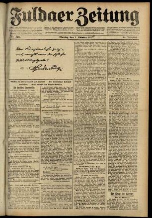 Ausgabe vom Montag, den 01. Oktober 1917.