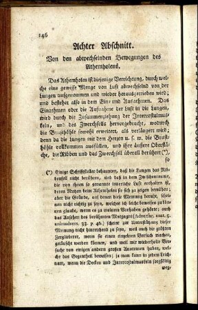 Achter Abschnitt. Von den abwechselnden Bewegungen des Athemholens.