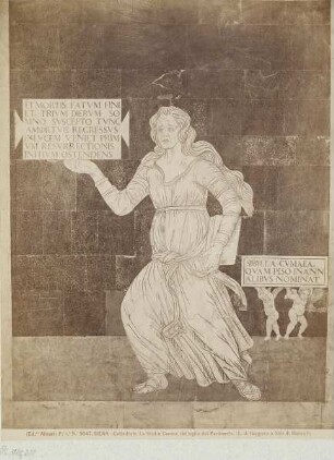 L. di Ruggero oder Vito di Marco: Sibylle von Cumae, Detail des Fußbodens im Dom von Siena