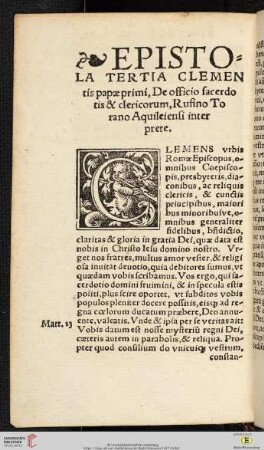 Epistola tertia Clementis [...]