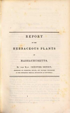 Reports on the herbaceous plants and on the quadrupeds of Massachusetts