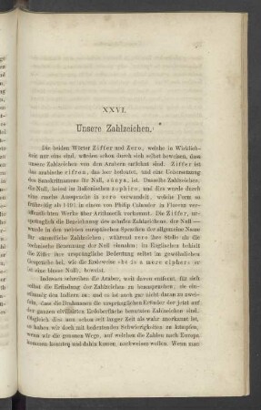 XXVI. Unsere Zahlzeichen