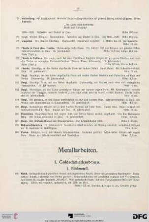Metallarbeiten (Nr. 190-380)