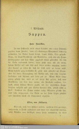 I. Abschnitt. Suppen
