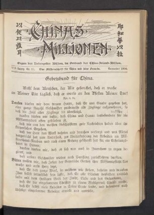 Nr. 11. November 1906