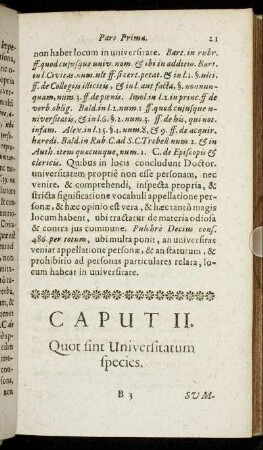 Caput II. Quot sint Universitatum species.