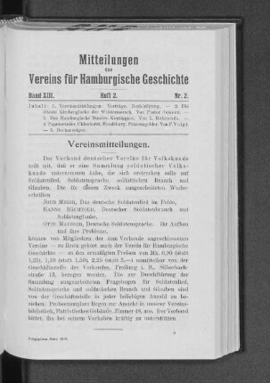 Vereinsmitteilungen.
