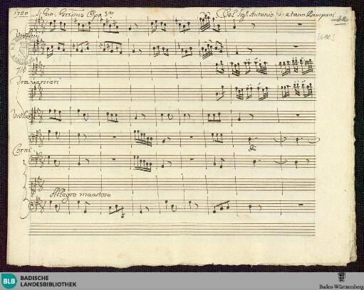 Artaserse. Excerpts - Mus. Hs. 716 : S, orch