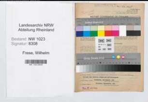 Entnazifizierung Wilhelm Frese , geb. 04.01.1891 (Obersteuersekretär)