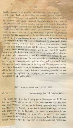 237. Kabinetsorder van 23 Oct. 1821