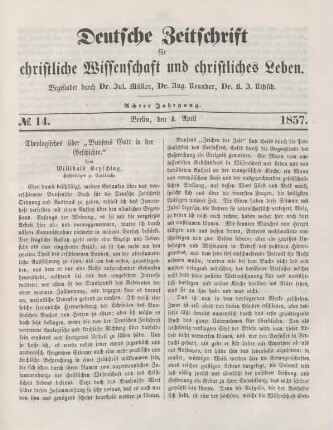 107-112 Theologisches über "Bunsens Gott in der Geschichte"