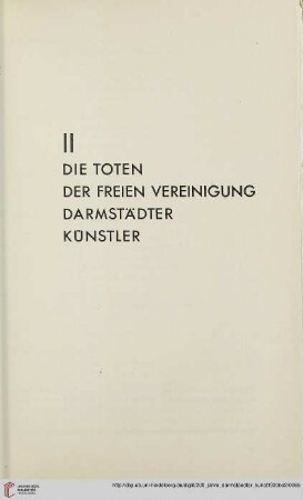 II. Die Toten der Freien Vereinigung Darmstädter Künstler