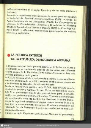 La politica exterior de la Republica Democratica Alemana