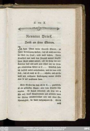 Neunter Brief. Berli an seine Elteren.