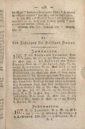 An den Festtagen der Heiligen Gottes.