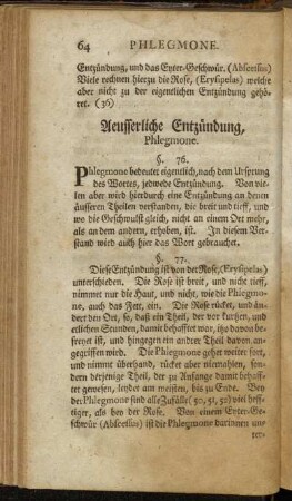 Aeusserliche Entzündung, Phlegmone. - Parotides. §. 76. - §. 128.