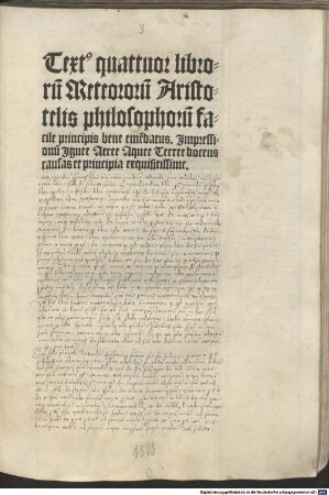 Textus Meteororum Aristotelis