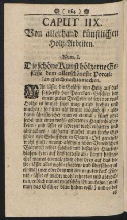 Caput IIX. Von allerhand künstlichen Holtz-Arbeiten.