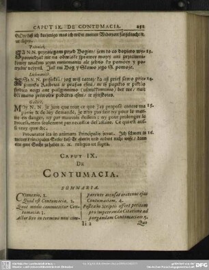 Caput IX. De Contumacia
