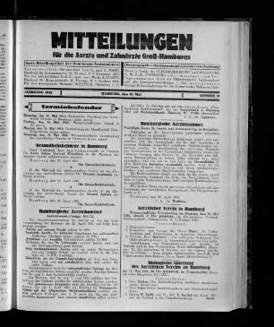 Jahrgang 1931, Hamburg, den 10. Mai, Nummer 19