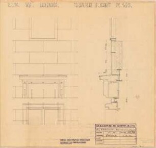 Reichsluftfahrtministerium, Berlin: Fassadenschnitt/-ansicht V3 (Ehrenhof) 1:20