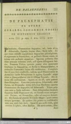 De Palaephatis Ex Opere Gerardi Iohannis Vossii De Historicis Graecis