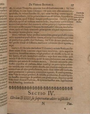 Sectio IV. Utrùm DEUS sit supernaturaliter visibilis?