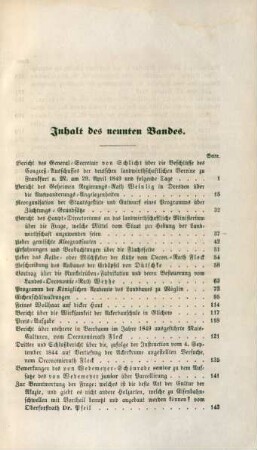 Inhalt des neunten Bandes.
