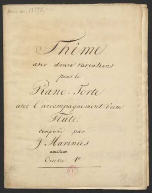 Variationen; fl, pf; A-Dur; op.1