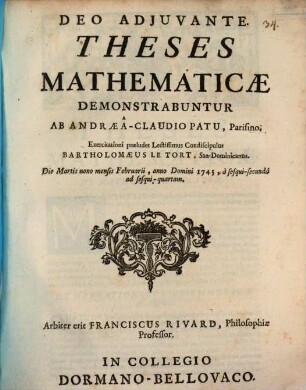 Theses mathematicae