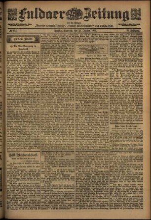 Erste Ausgabe vom Samstag, den 25. Oktober 1902.