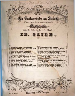 Le guitarriste au salon : pièces favories, arrangées pour la guitarre dans le style facile et brillant, 23. Airs favoris de "Luisa Miller"