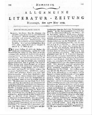 Frage: Ist die Gerichtsbarkeit der päbstlichen Nuntien in Deutschland den Reichsgesetzen und der Reichsverfassung zuwider?. - [München : Lindauer], 1787