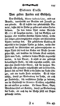 Siebente Classe. Von gelben Farben mit Gelbholz