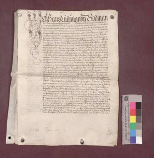 Hans Ludwig von Bodman und Hohenkrähen verkauft an Hug Gerwig von Hohenlandenberg das Schloß Ebringen, das abgegangene Schloß Schneeberg, die Dörfer Ebringen, Talhausen nebst Berghausen um 26.000 Gulden.