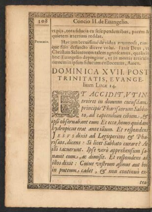 Dominica XVII. Post Trinitatis, Evangelium Lucae 14.