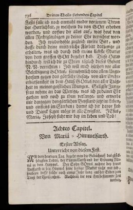 796-828, Achtes Capitel. Von Mariä-Himmelfarth